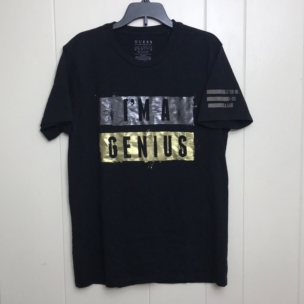 Guess Men’s Black “I’M A GENIUS” t-shirt Medium